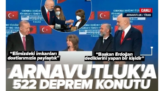 Son dakika: Başkan Erdoğan'dan Arnavutluk'ta deprem konutları teslim töreninde önemli açıklamalar 