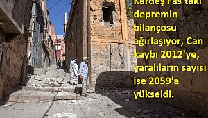 Kardeş Fas'taki depremin bilançosu ağırlaşıyor, Can kaybı 2012'ye, yaralıların sayısı ise 2059'a yükseldi. 